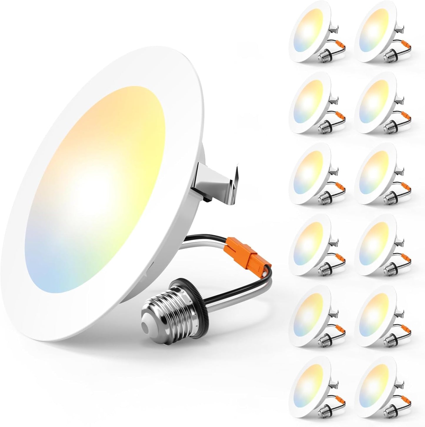Amico Iluminación empotrada de 4 pulgadas, paquete de 12 luces LED...
