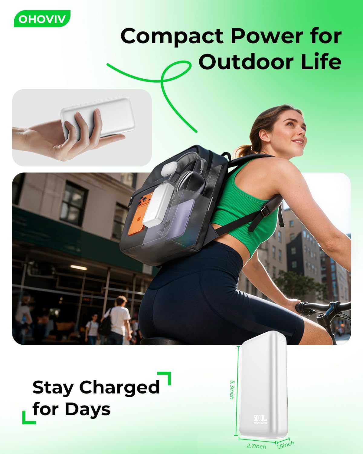 OHOVIV Cargador portátil de 50000 mAh, batería externa de carga ráp...