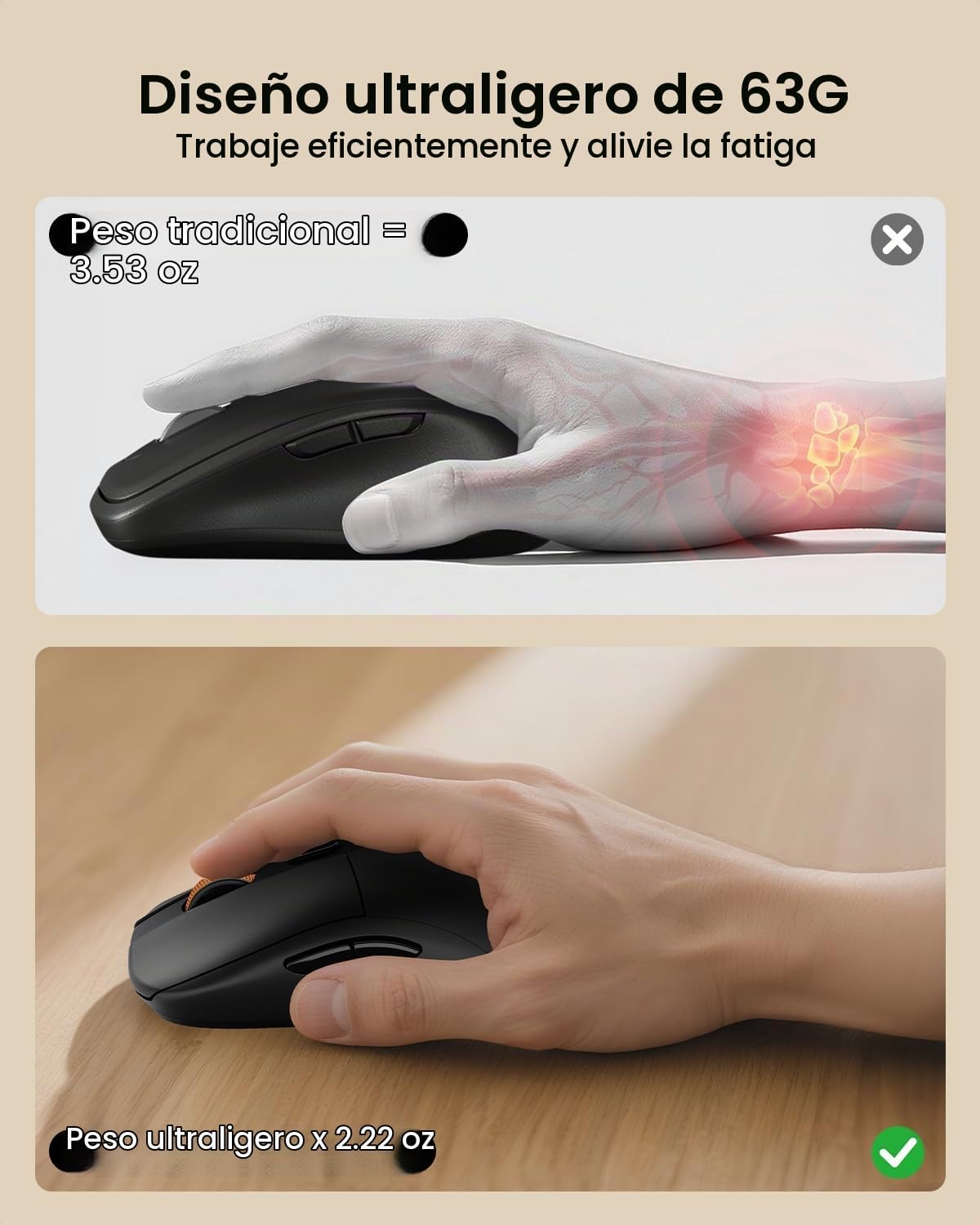 ProtoArc Combo de teclado y mouse Bluetooth, KM60 Bluetooth + USB m...