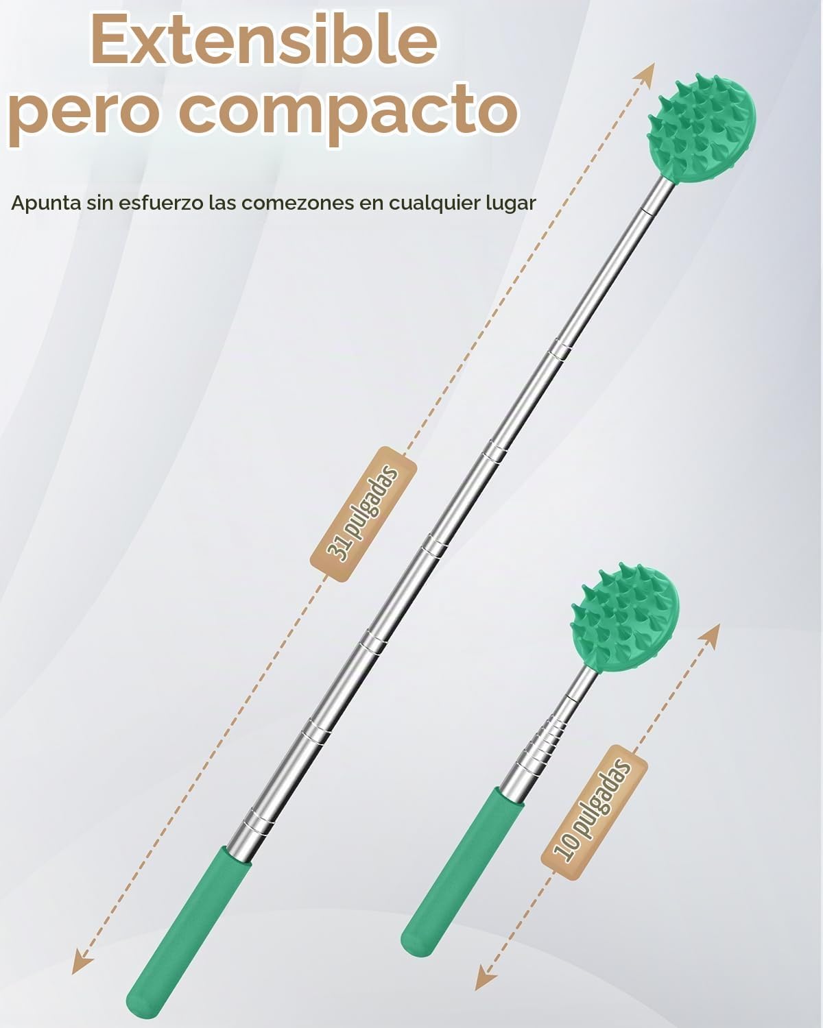 Rascador telescópico de espalda con 5 cabezas desmontables, regalo...