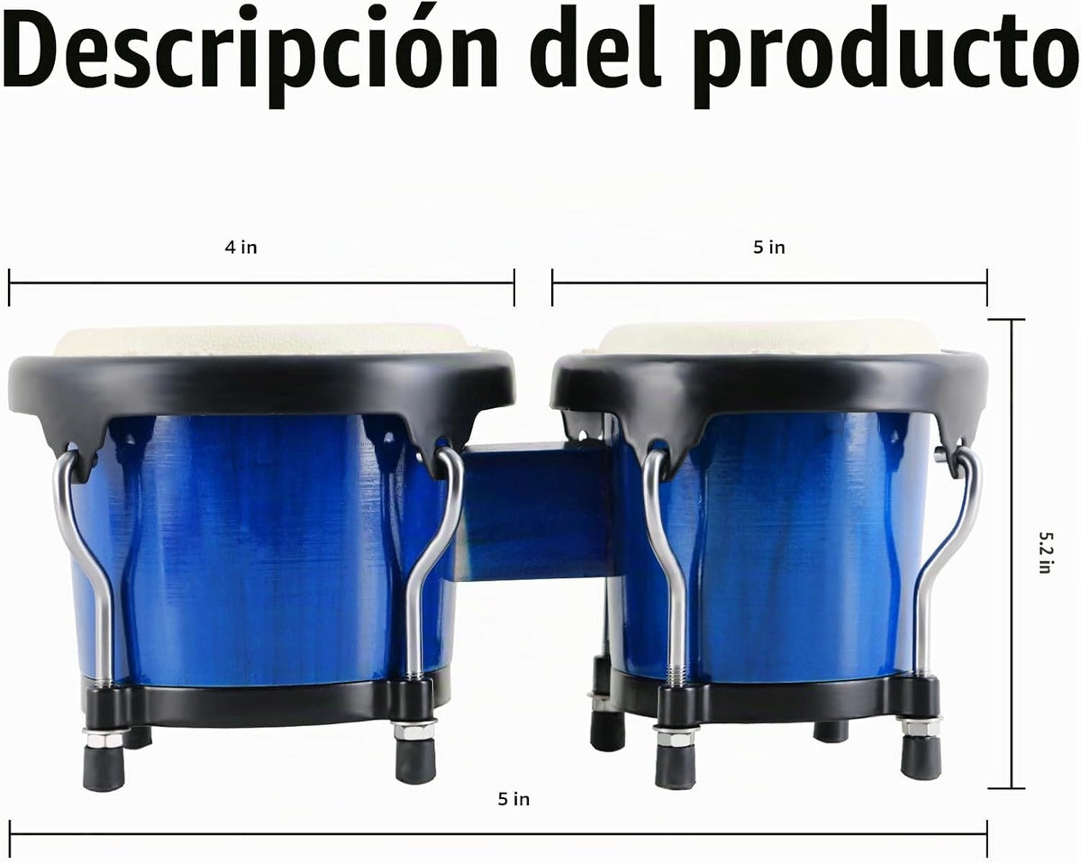 VANPHY Juego de Bongos de Madera para Principiantes Bongo Natural A...
