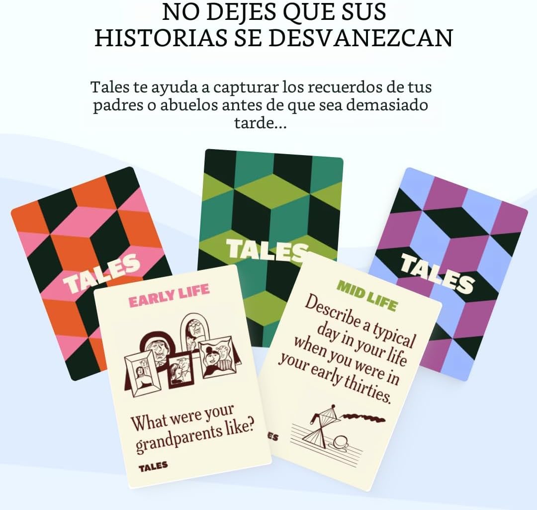 TALES 150 Kit de Entrevista de Historia de Vida, Tarjetas de Conver...