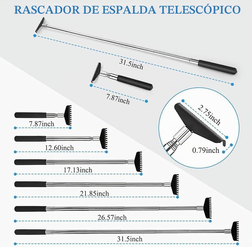 Paquete de 2 rascadores de espalda extensibles portátiles de gran t...