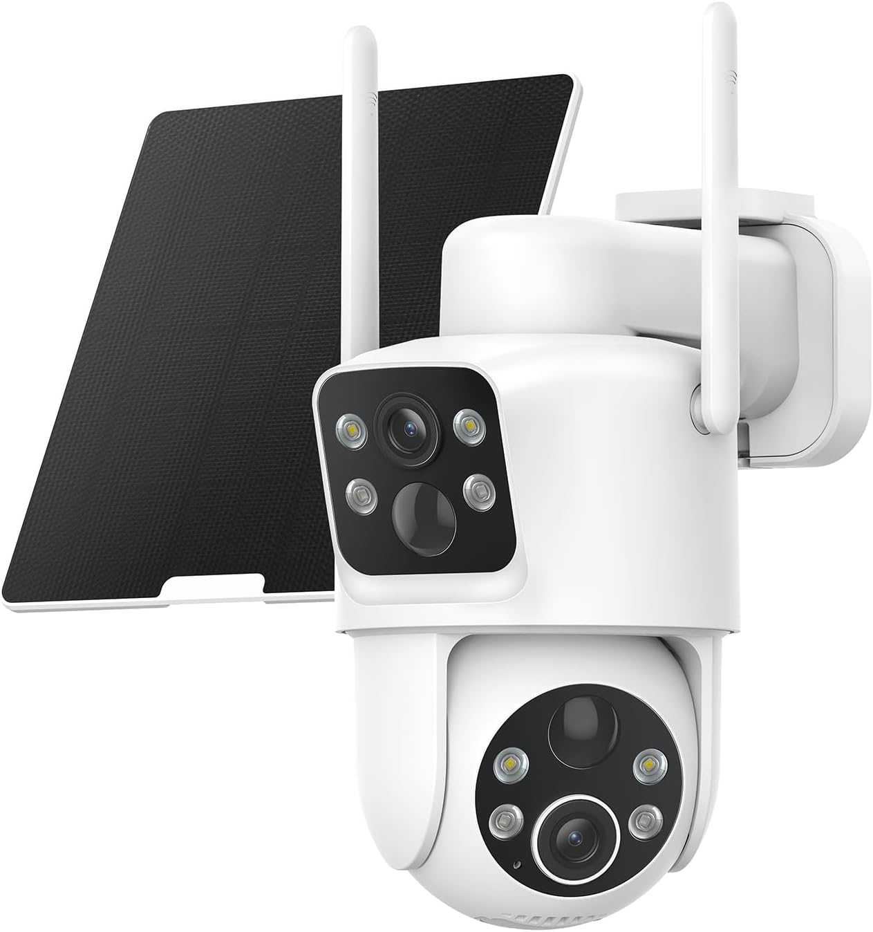 TKENPRO Cámaras de seguridad solar de doble lente inalámbricas para...