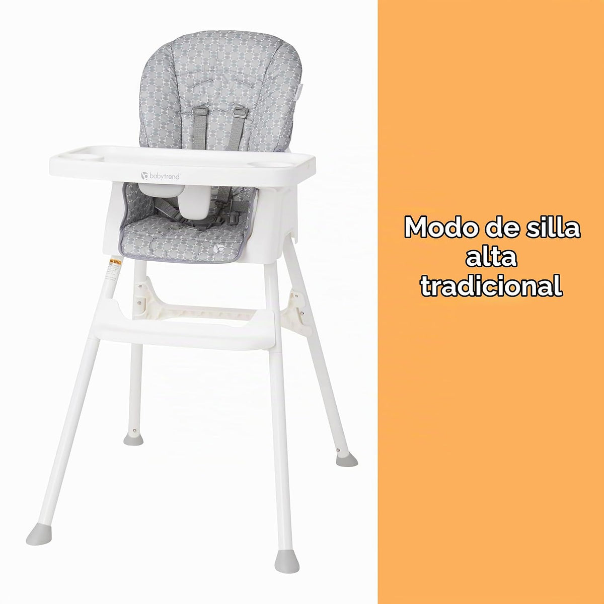Baby Trend Adapt - Silla alta 4 en 1 a silla infantil, color gris r...