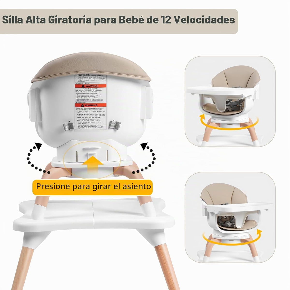 Komcot Silla alta para bebé, sillas altas convertibles 7 en 1 para...