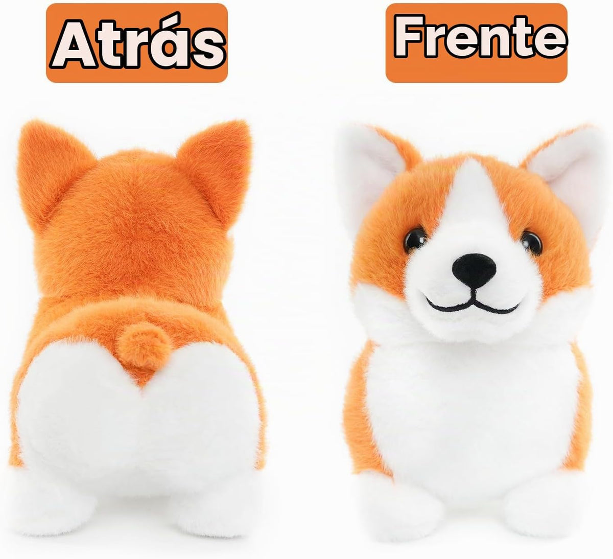 WEIGEDU Juguete de peluche Corgi, lindo animal de peluche de 12 pul...