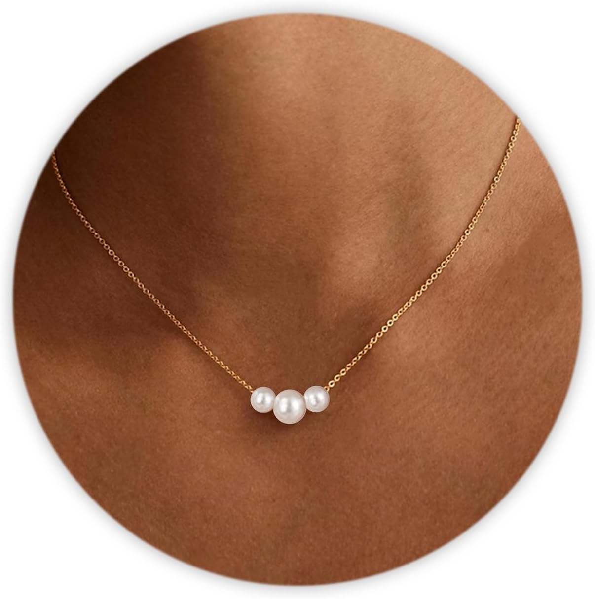 SmileBelle Collares de perlas, gargantilla de perlas de margarita p...