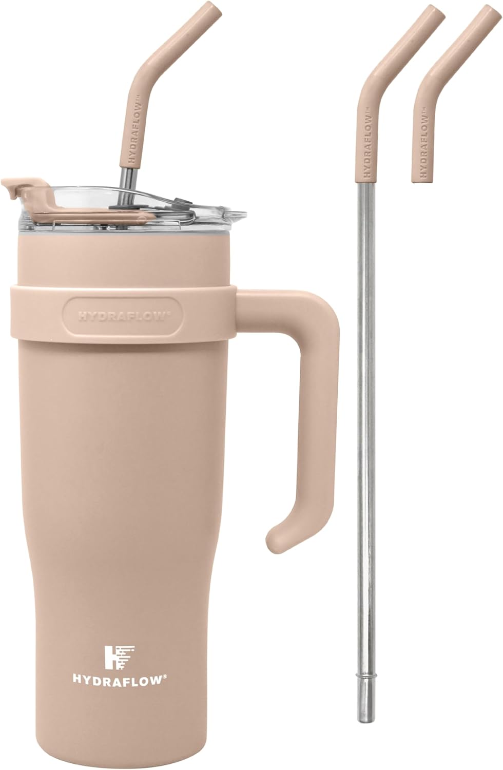 HYDRAFLOW Capri - Vaso de 40 onzas con pajita - Vaso aislado al vac...