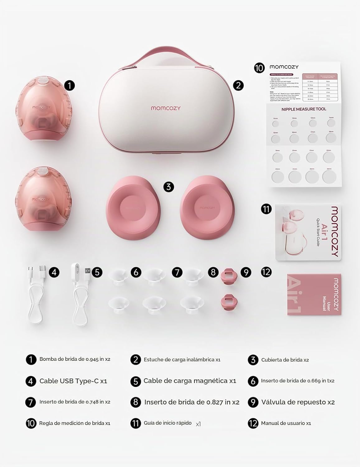 Momcozy Air 1 - Extractor de leche portátil, ultra delgado con estu...