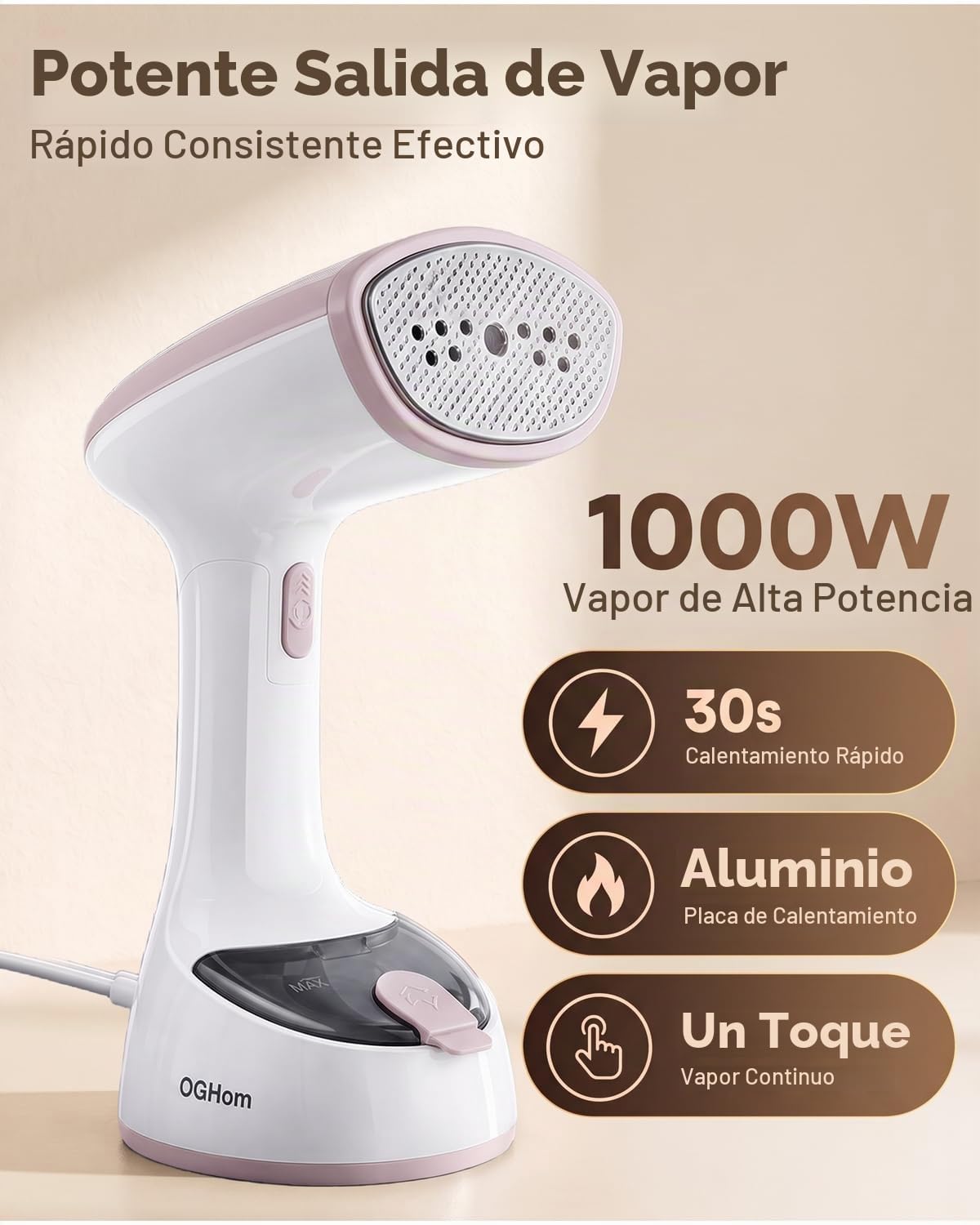 Vaporizador de ropa portátil, vaporizador de ropa de mano de 1000 W...