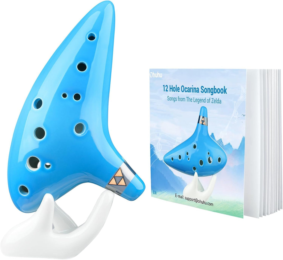 Ohuhu Zelda Ocarina Alto C de 12 hoyos con libro de canciones, colo...