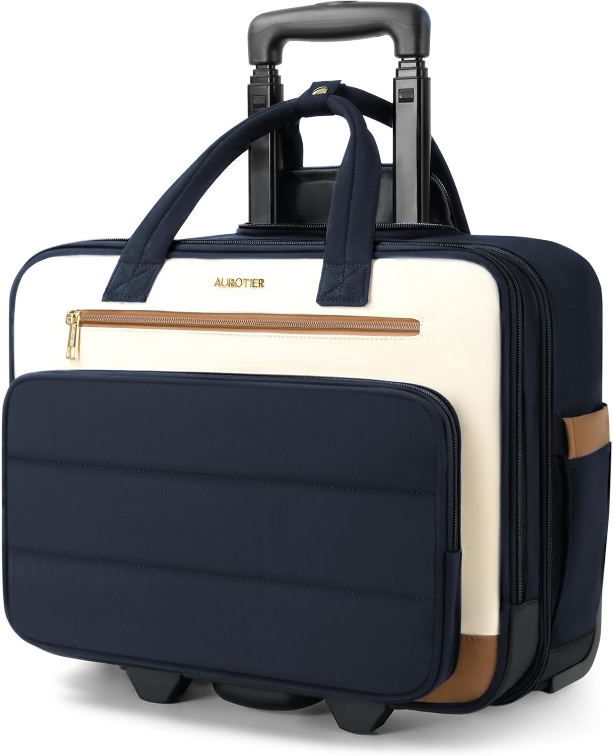 Bolsa acolchada con ruedas para laptop, maletín con ruedas para com...