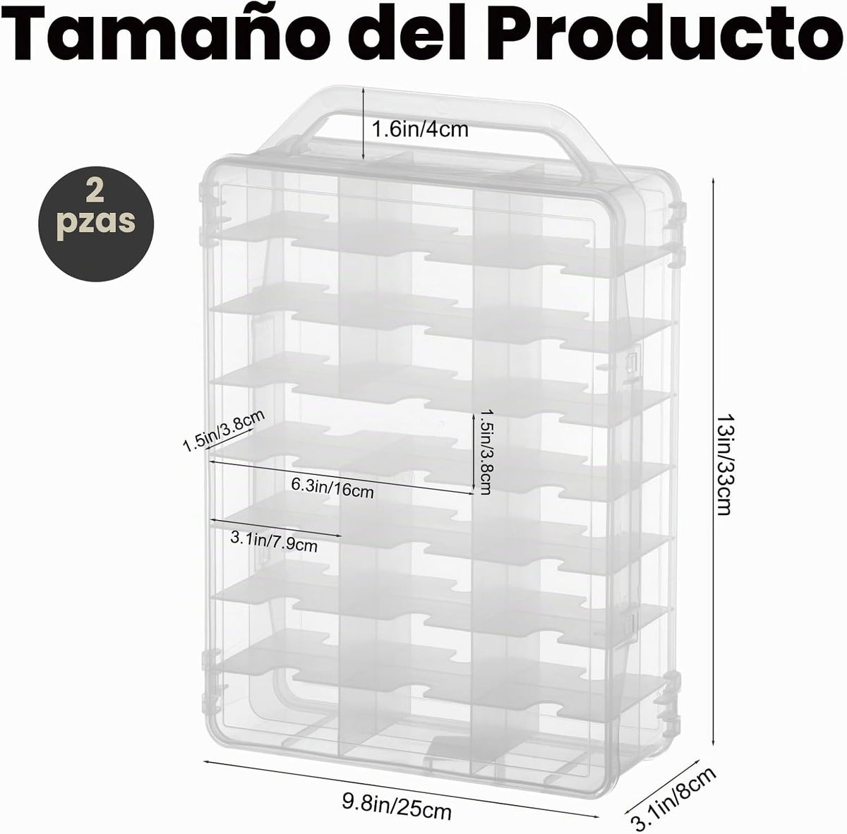 Estuche de almacenamiento de auto de juguete de doble cara a escala...