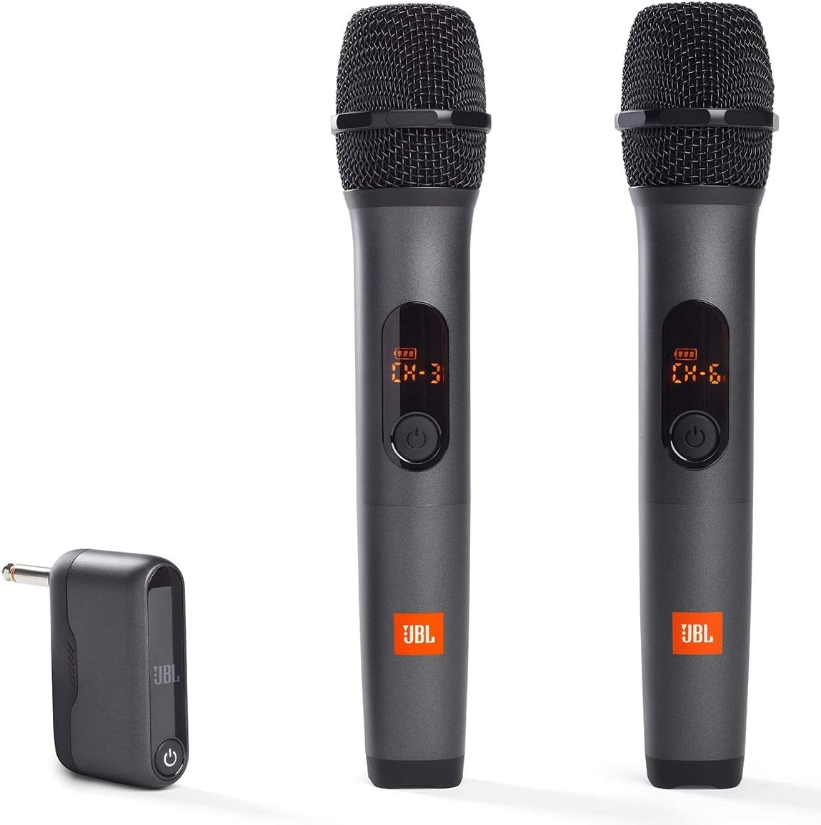 JBL Sistema inalámbrico de dos micrófonos con receptor de doble can...