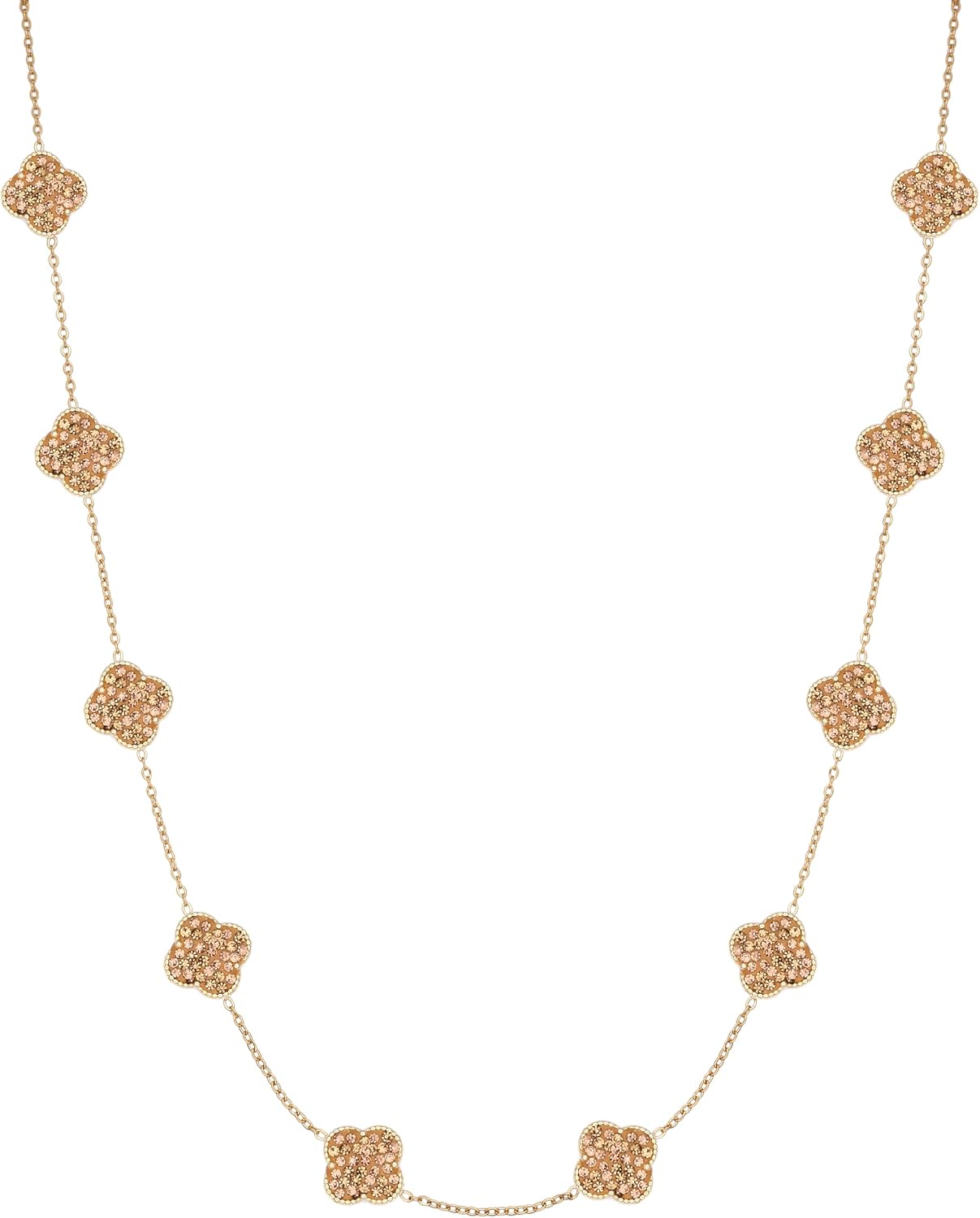 Billet-doux Collar de trébol chapado en oro de 18 quilates para muj...