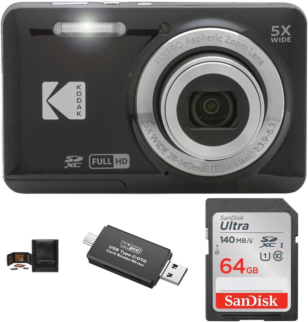 KODAK PIXPRO FZ55 - Cámara digital en paquete, incluye: Tarjeta de...