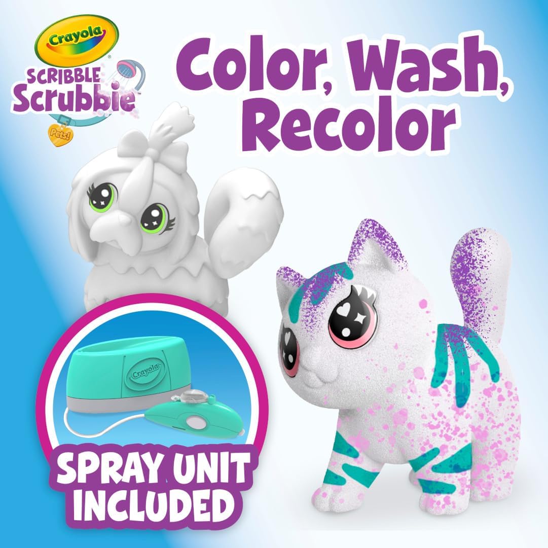 Crayola Scribble Scrubbie Pets Spray Boutique, juego de arte con ae...