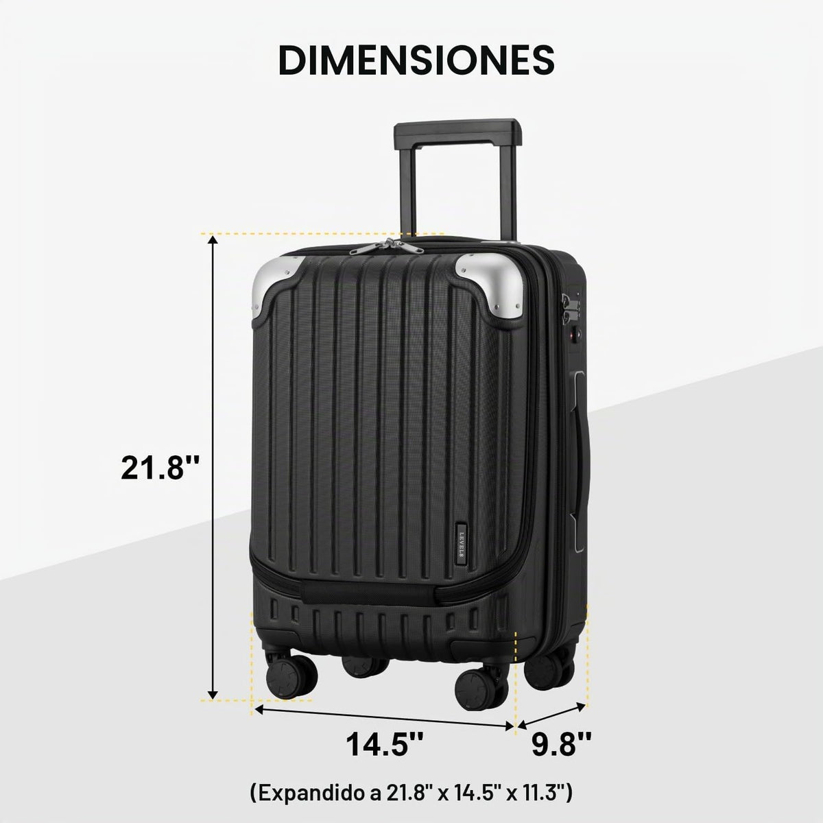 LEVEL8 Equipaje Grace, Negro -, Casual y de negocios | Bolsillo fro...