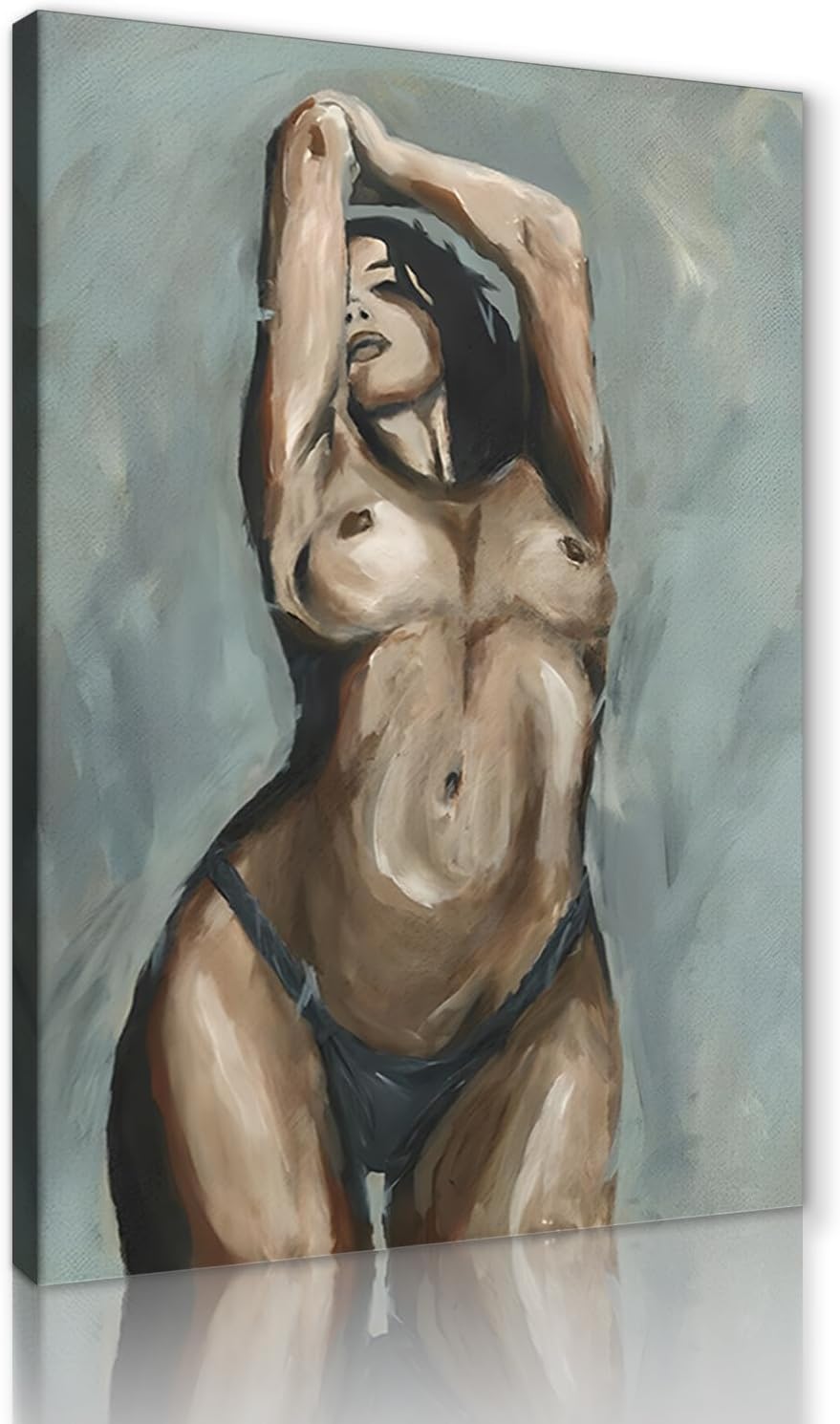 Yeesjoee Lienzo decorativo para pared de mujer sexy en blanco y neg...