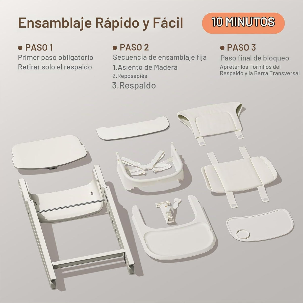 Mamazing GrowPod Pro - Silla alta de madera para bebés de 6 meses a...