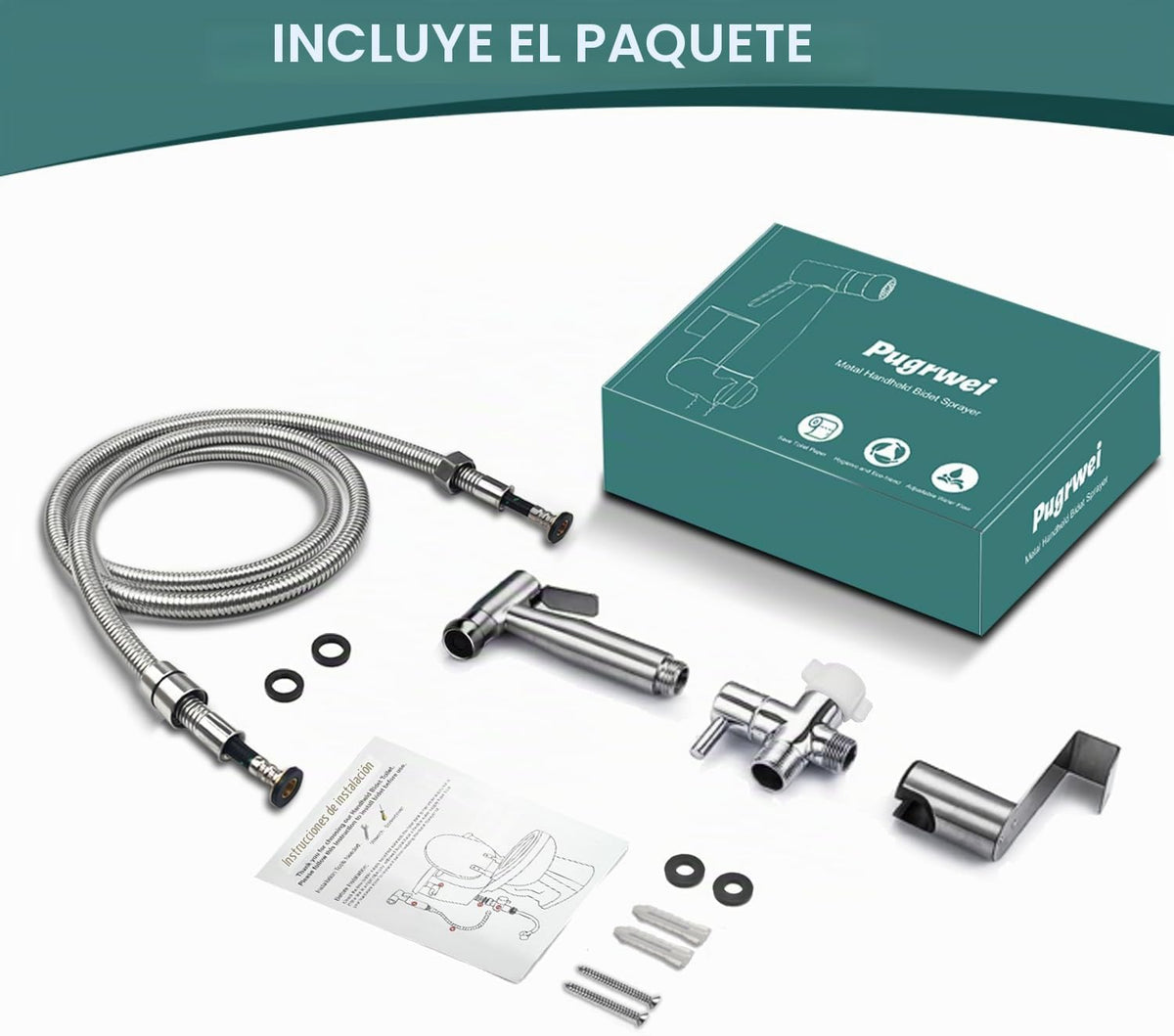 Rociador de Bidé de Mano para Inodoro, Juego de Accesorios de Rocia...