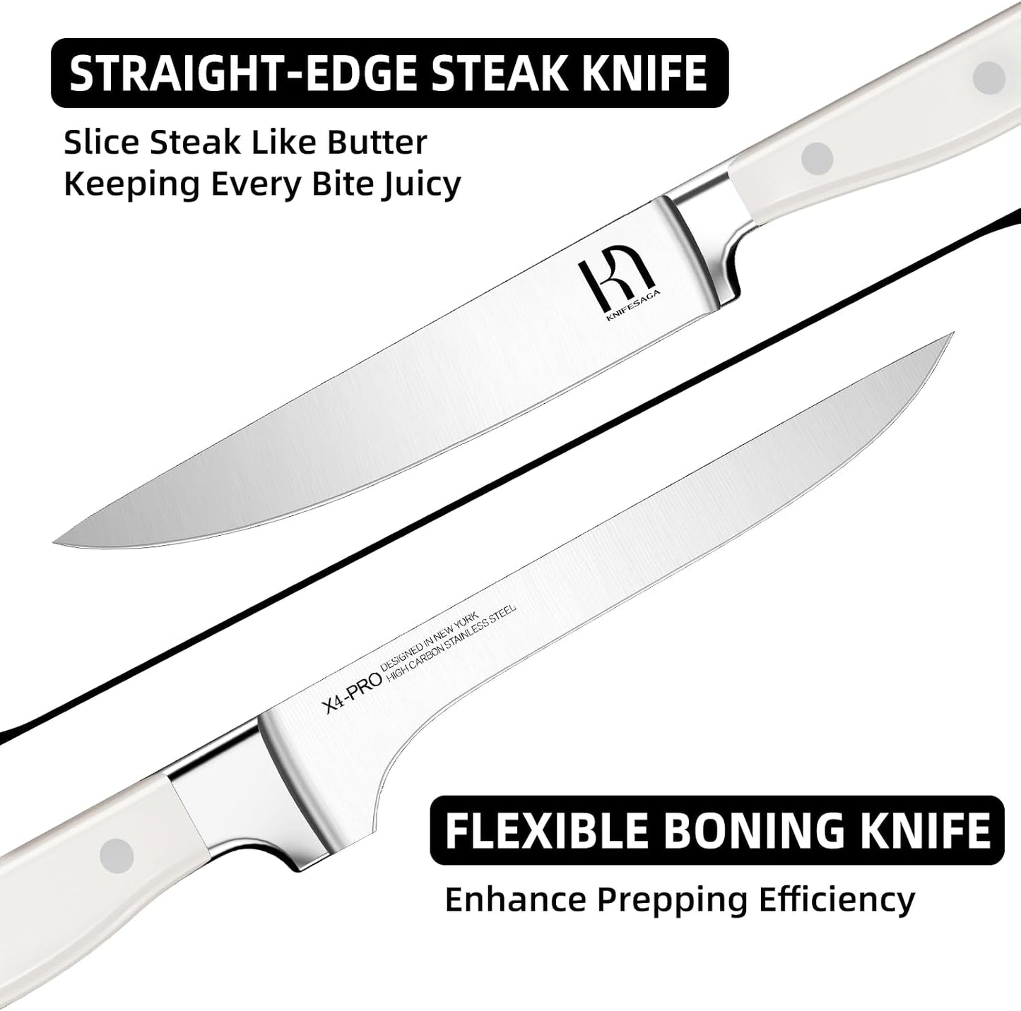 KnifeSaga Juego de Bloque de Cuchillos de Cocina, Juego de Cuchillo...
