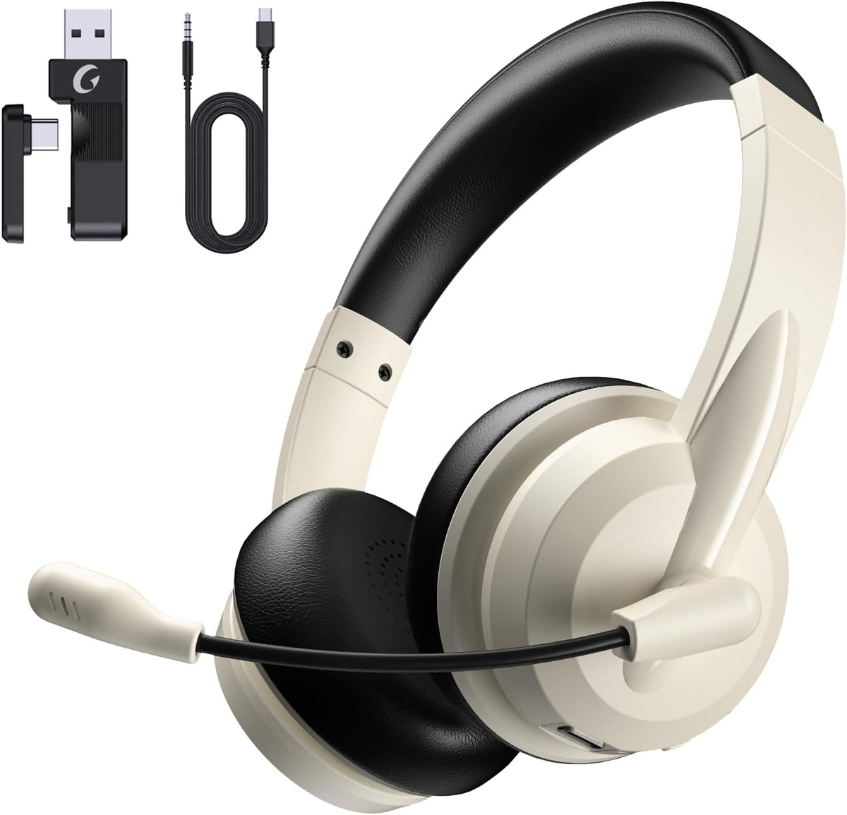 AOC Auriculares inalámbricos con micrófono para trabajo, cancelació...