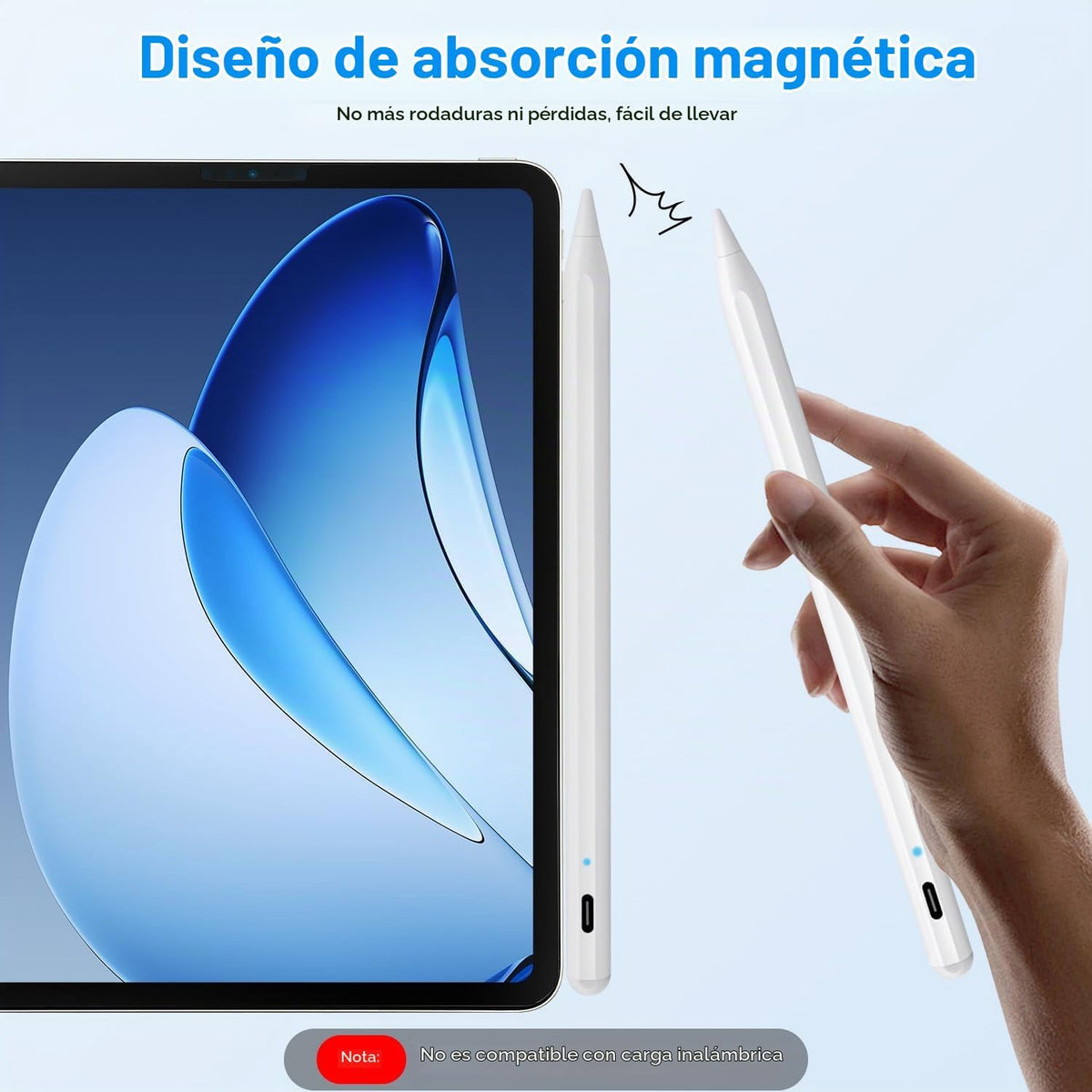 Paquete de 2 lápices capacitivos para iPad 2018-2026, lápiz de carg...