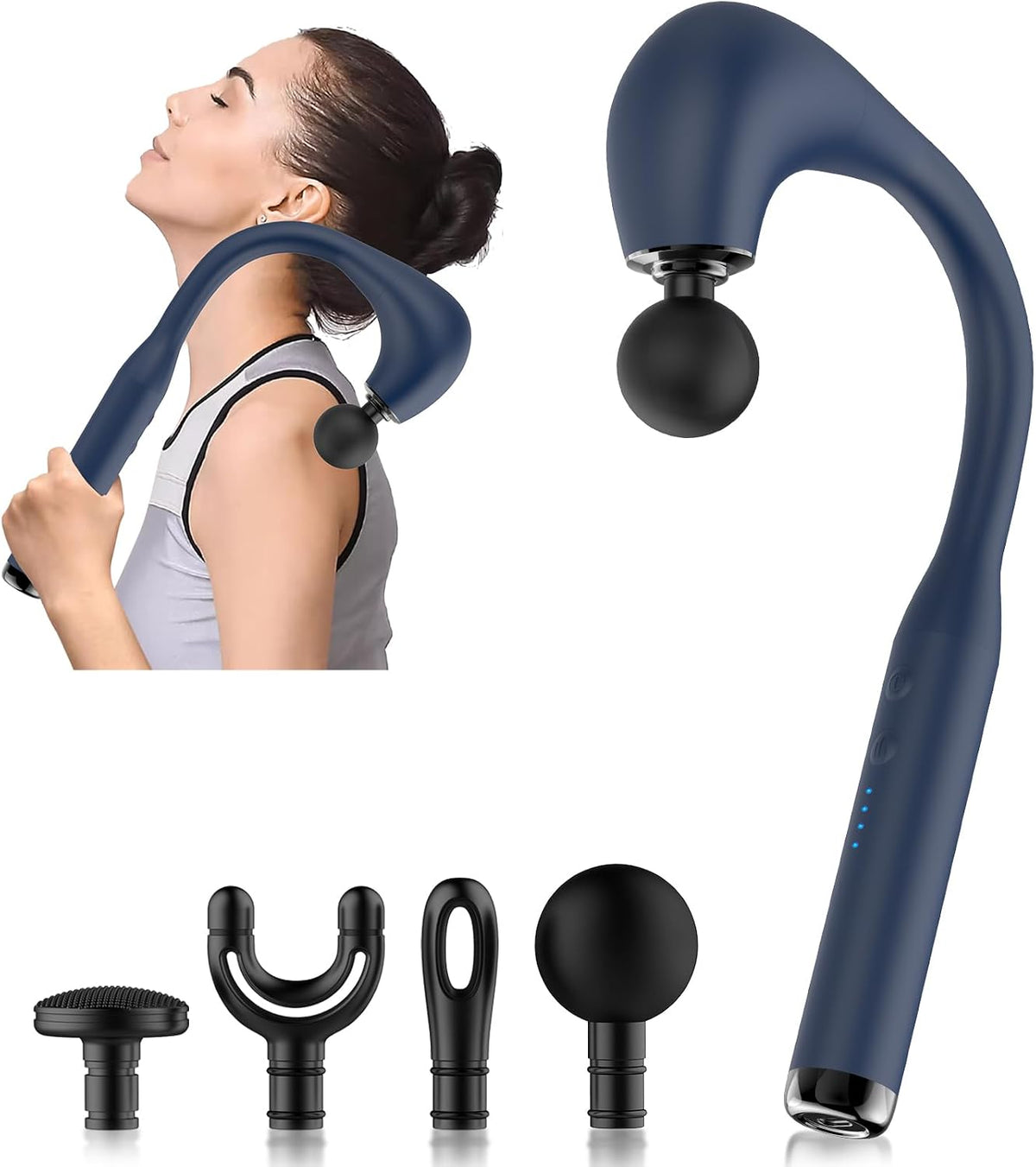Fronnor Pistola de masaje de tejido profundo con mango extendido, r...
