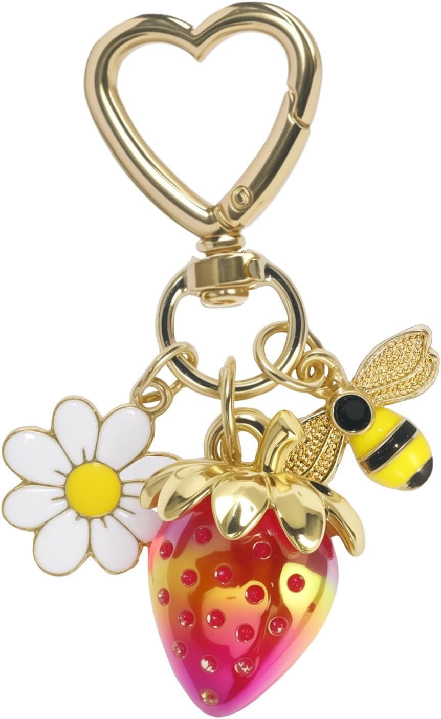 SIGZKK Lindo bolso de fresa para bolso de mano, llavero para mujer,...