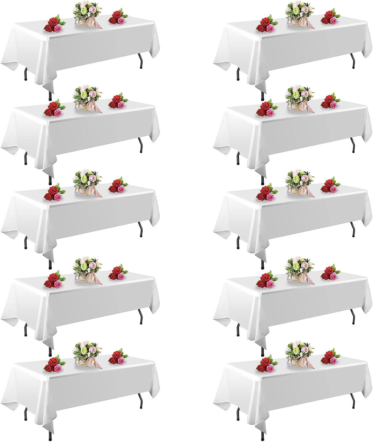 FINDYOU - Paquete de 10 manteles blancos rectangulares de 60 x 102...