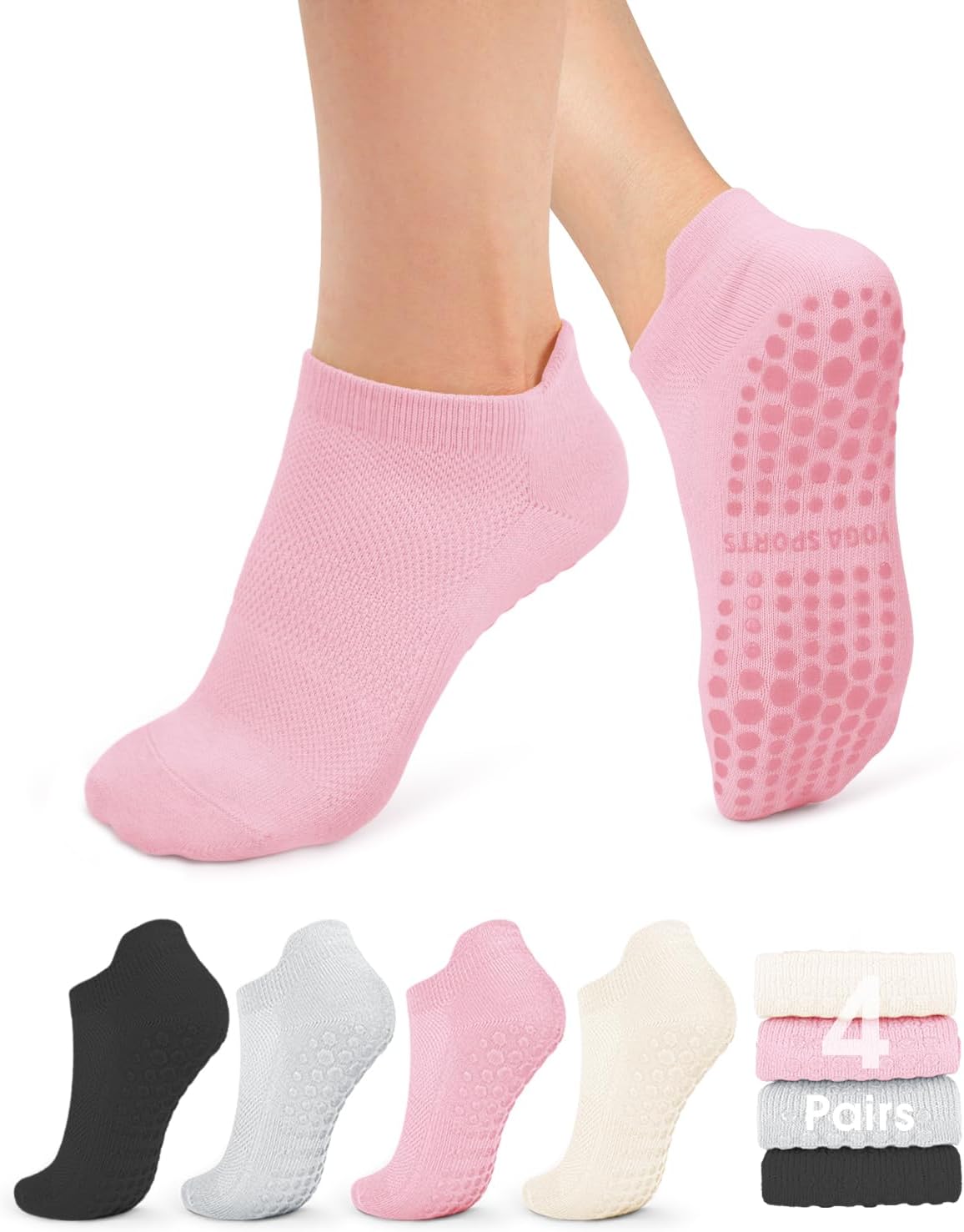 YeuG 4\/6 pares de calcetines de pilates para mujer - Calcetines an...