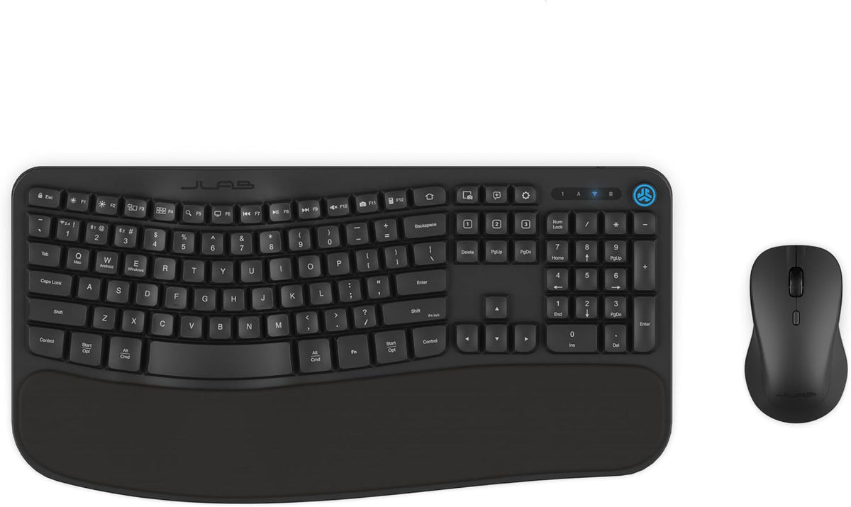 JLab Flow - Paquete de teclado y mouse, Bluetooth inalámbrico o USB...