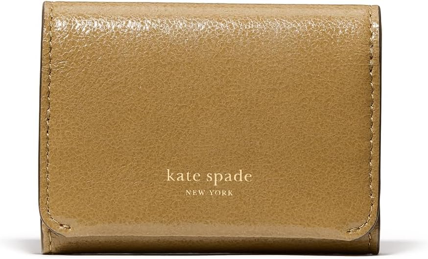 Kate Spade New York Tarjetero de cuero esmaltado Halo Cartera triple