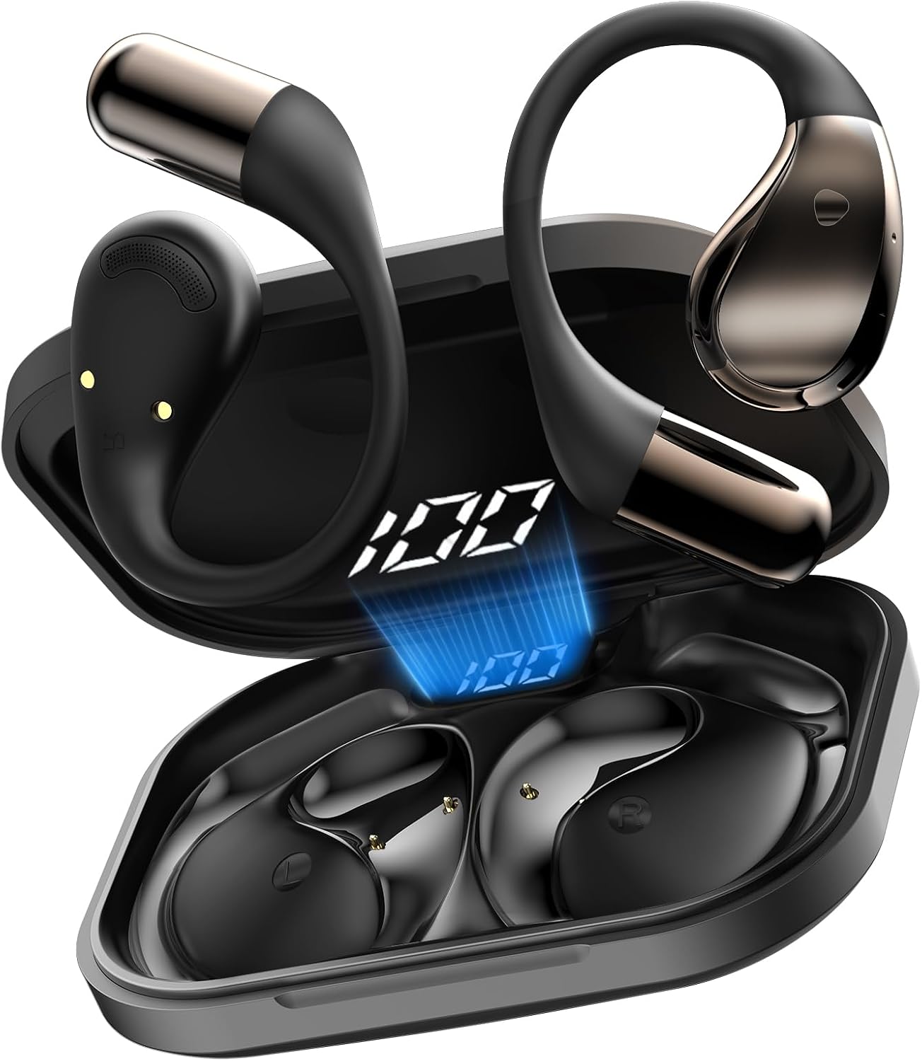Conyat Auriculares de oreja abierta, auriculares inalámbricos Bluet...