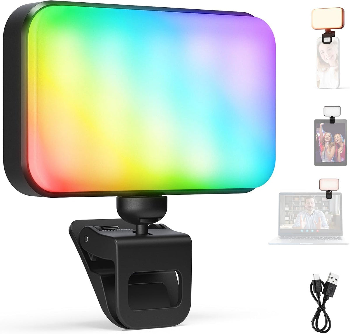 NEEWER Versión de Nivel de Entrada Luz LED RGB Selfie, 91 LEDs Luz...