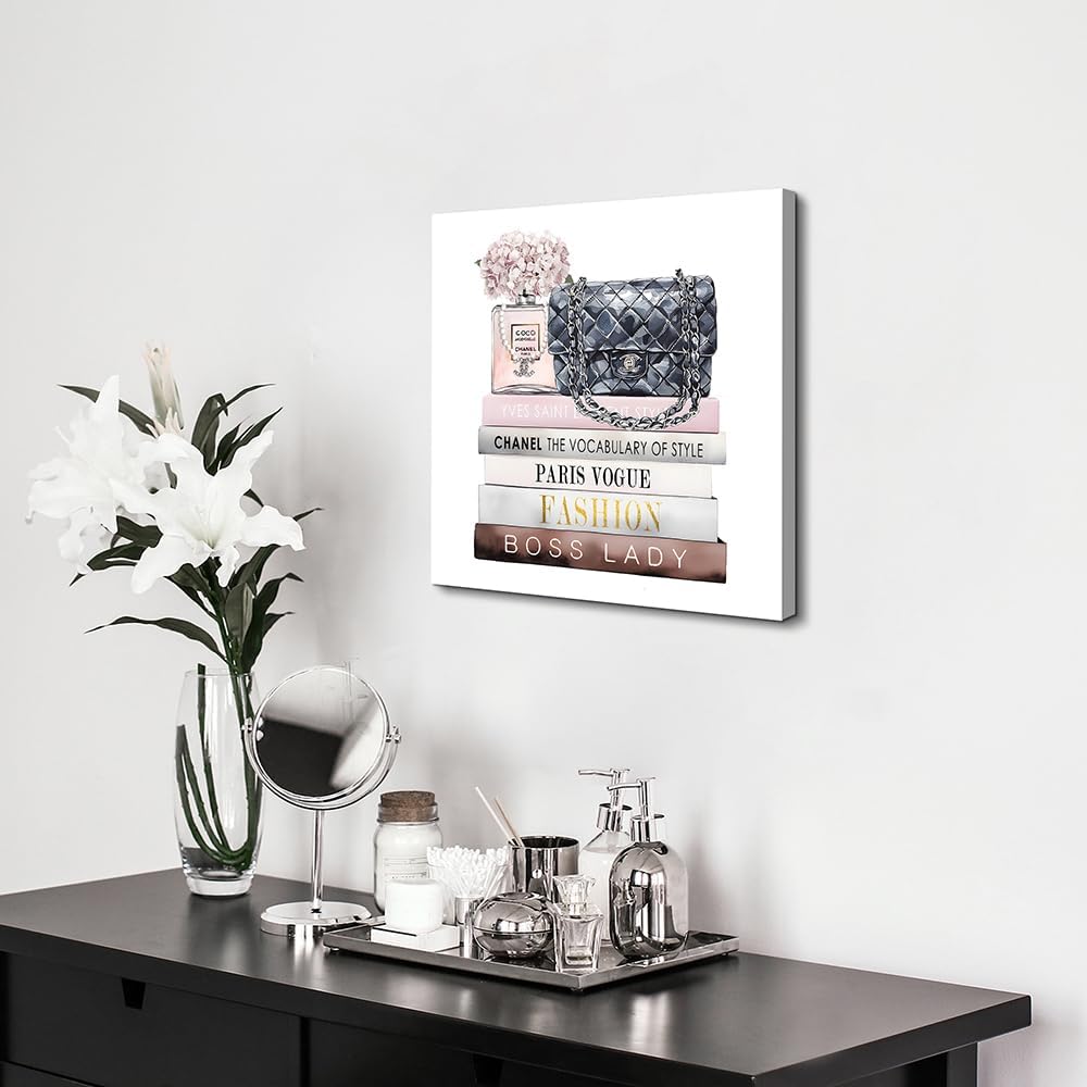 Dream Land Arte de Lona con Libros de Moda y Perfume: Cuadro de Par...