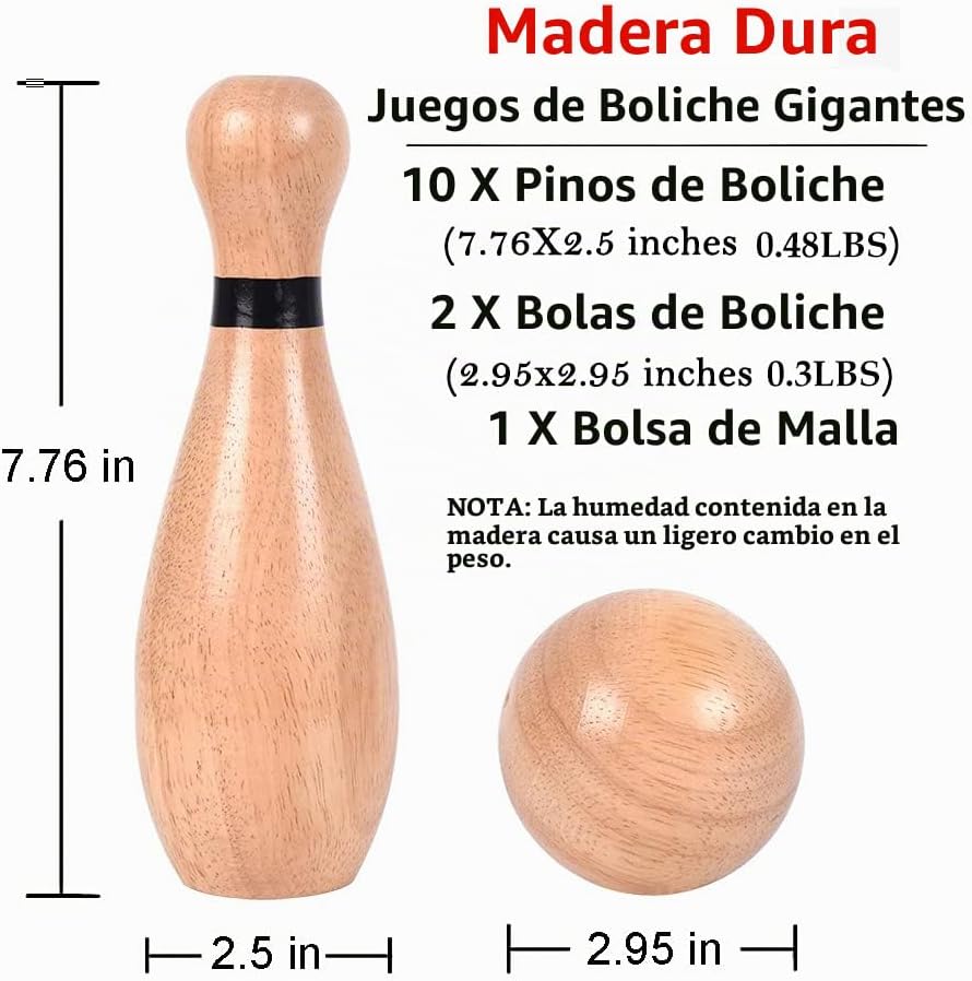 Long game NI-ROU - Juego de bolos de césped gigante para exteriores...
