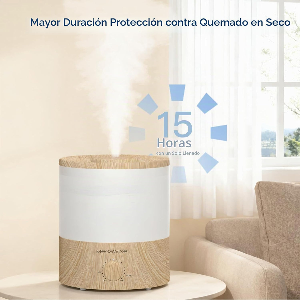 MEGAWISE Paquete de 2 humidificadores de niebla fría de 1.79L para...