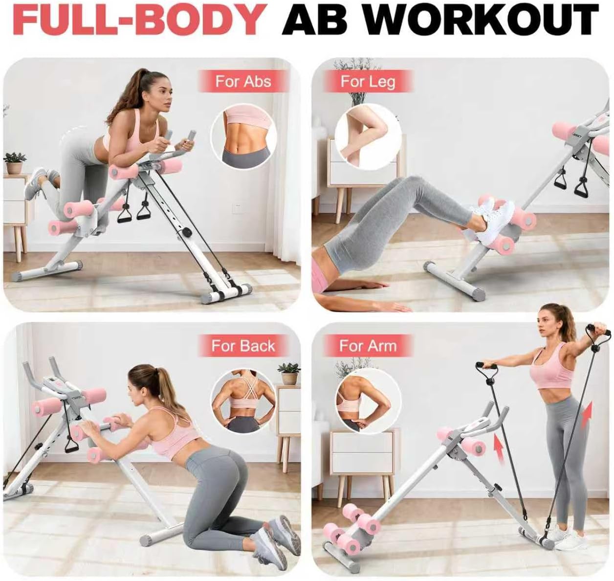 DERACY Máquina de entrenamiento abdominal ajustable para abdominale...