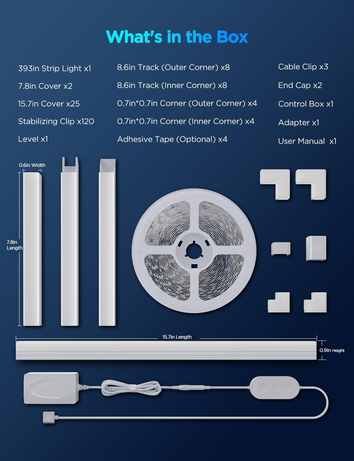 Govee RGBIC Tiras de Luces LED de 32.8 pies con Cubiertas, Luces In...