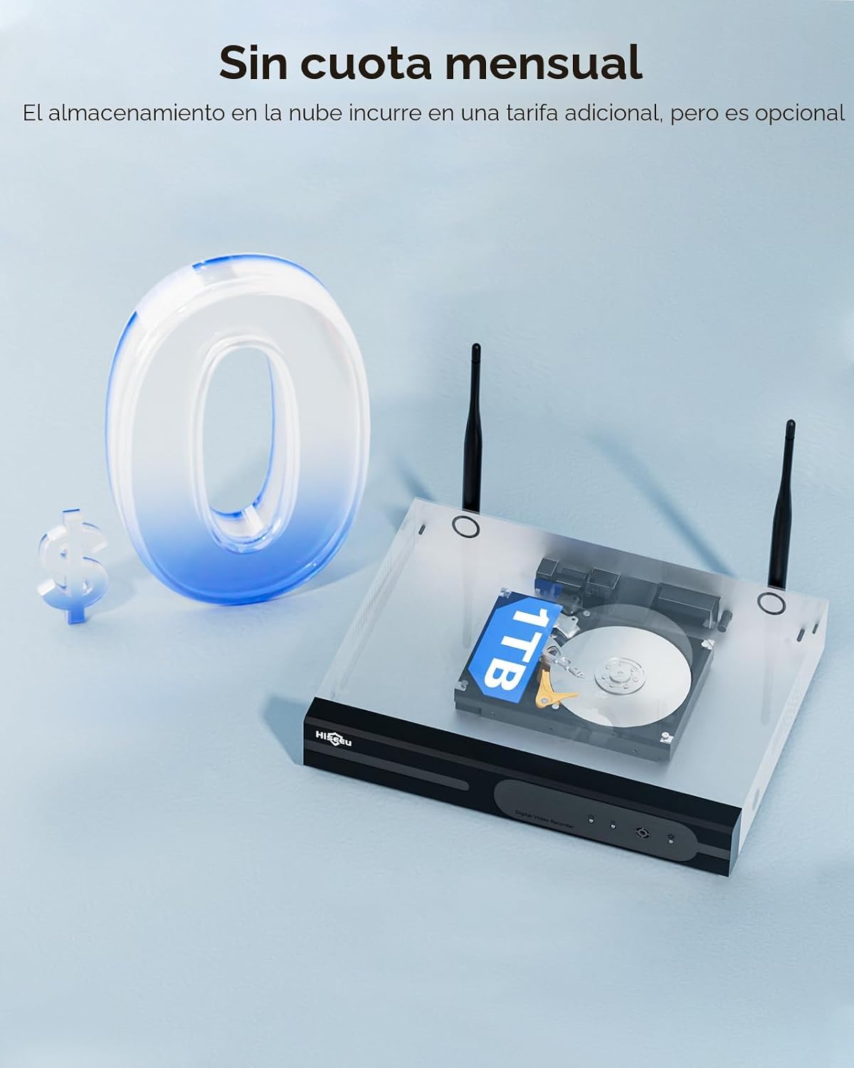Hiseeu - Sistema de cámaras de seguridad inalámbrico, alcance de 10...