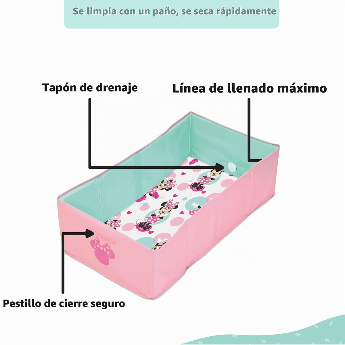 Disney Baby Minnie Mouse Tuckaway - Bañera plegable para niños, con...
