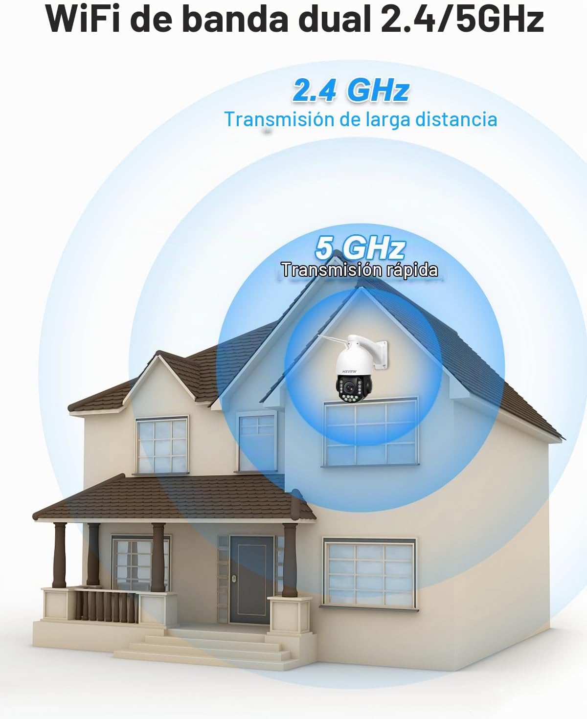 HXVIEW Cámara de seguridad PTZ 4K para exteriores con zoom óptico d...