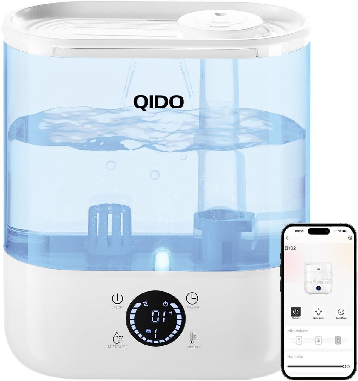 COMHOMA Humidificadores de llenado superior para dormitorio, tanque...