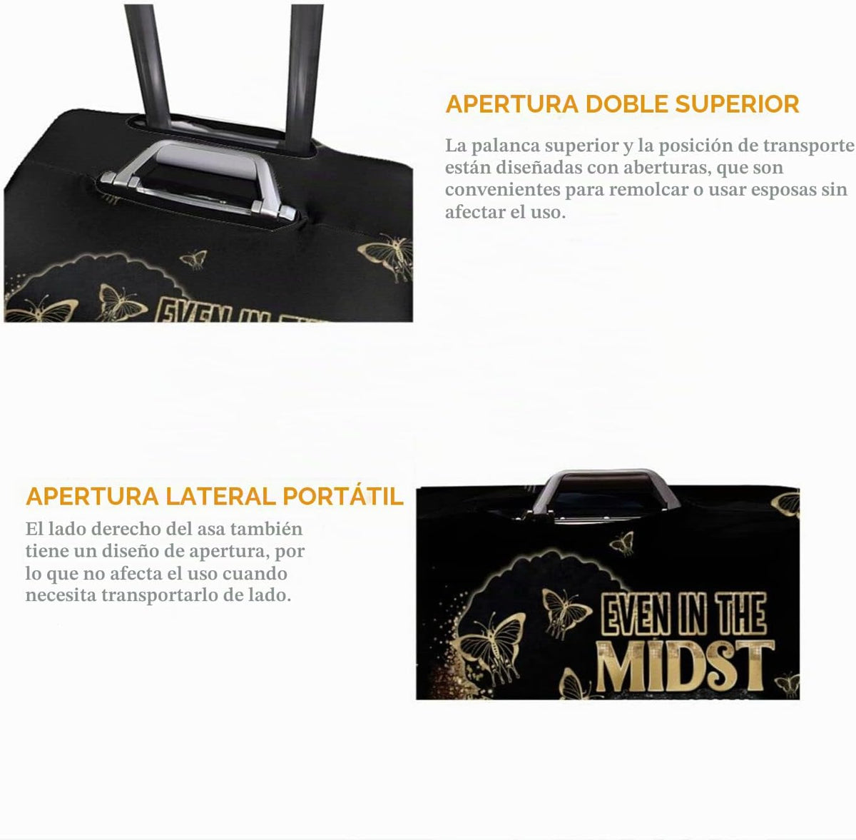 Hepmant Protector de maleta de viaje para mujer afroamericana, elás...