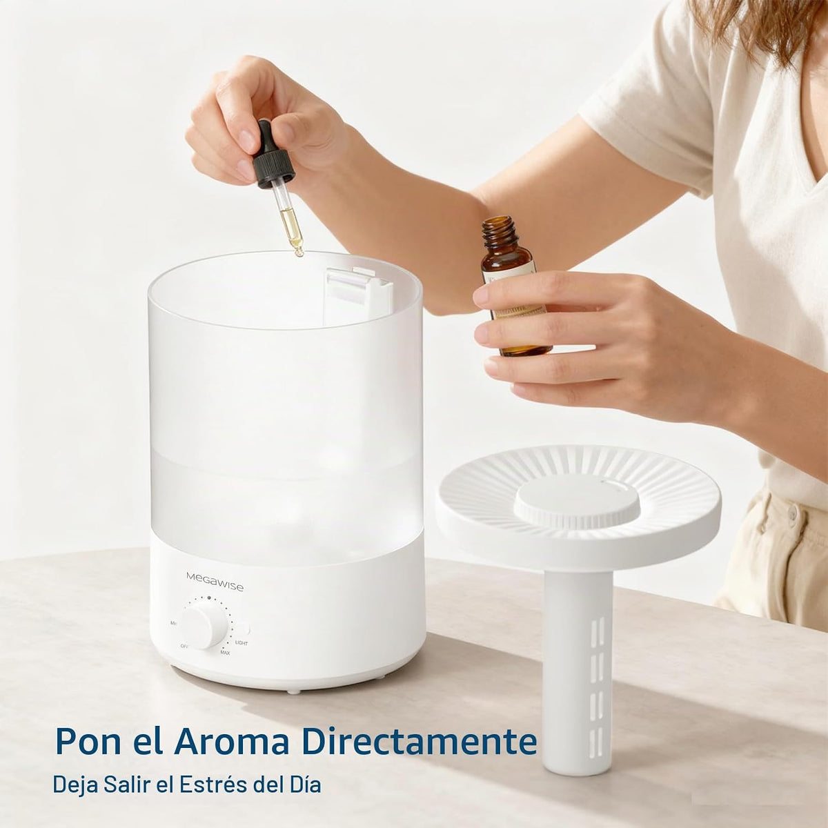 MEGAWISE Humidificador de niebla fría, humidificador ultrasónico co...