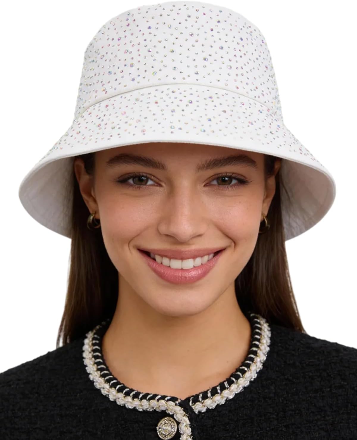 BOLLEY JOSS Sombrero de cubo brillante para mujer, sombrero de sol...