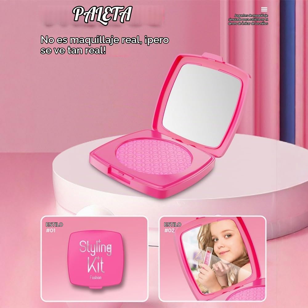 Kit de maquillaje de simulación para niñas, 12 piezas de cosméticos...